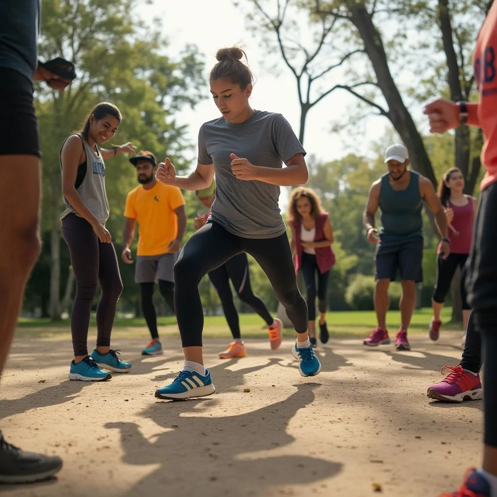 Sesión de entrenamiento comunitario